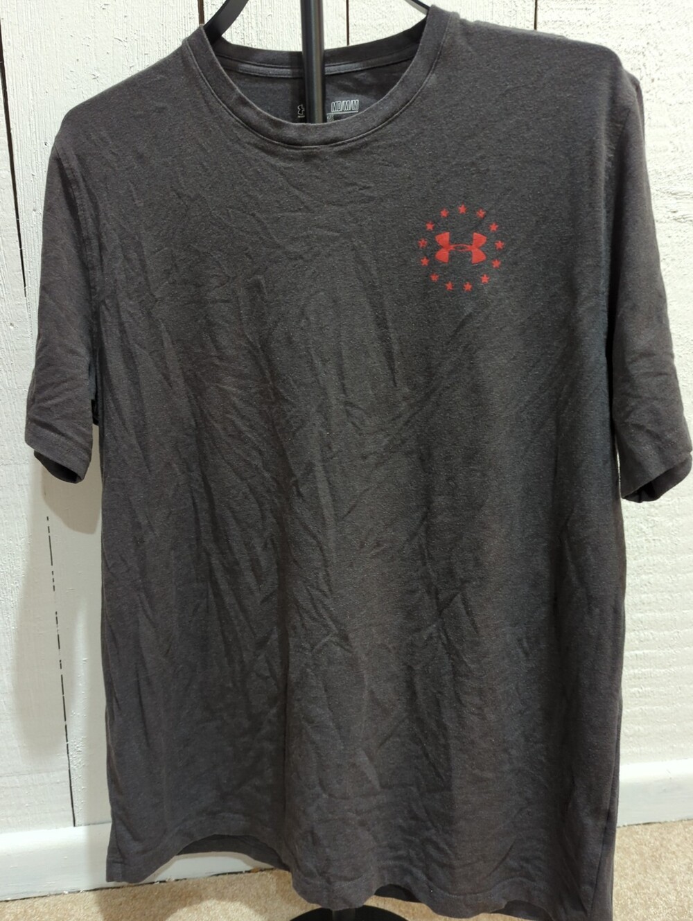 Under Armour Freedom T-Shirt Red American Flag - Size M Loose Heatgear